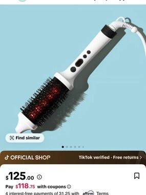White Ceramic Heat Brush - White